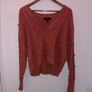 Forever 21 Rust Cropped Cardigan Sweater